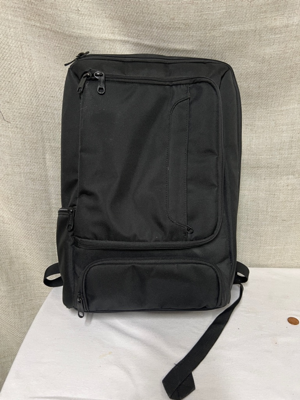 Black Men's Backpack with Orange Interior
